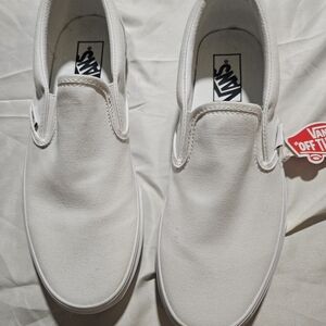 Vans Men's Classic White Slip-On Loafers